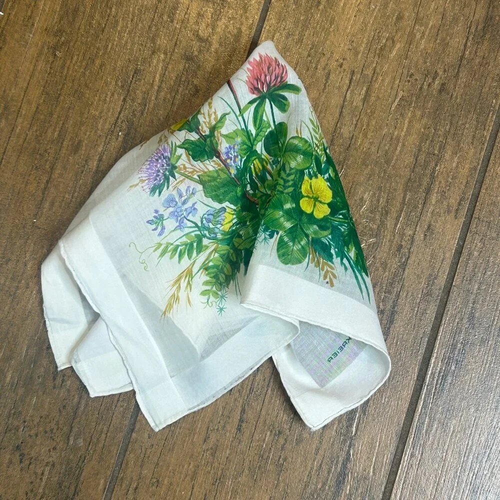 Kreier Vintage Wildflowers Handkerchief 12.5